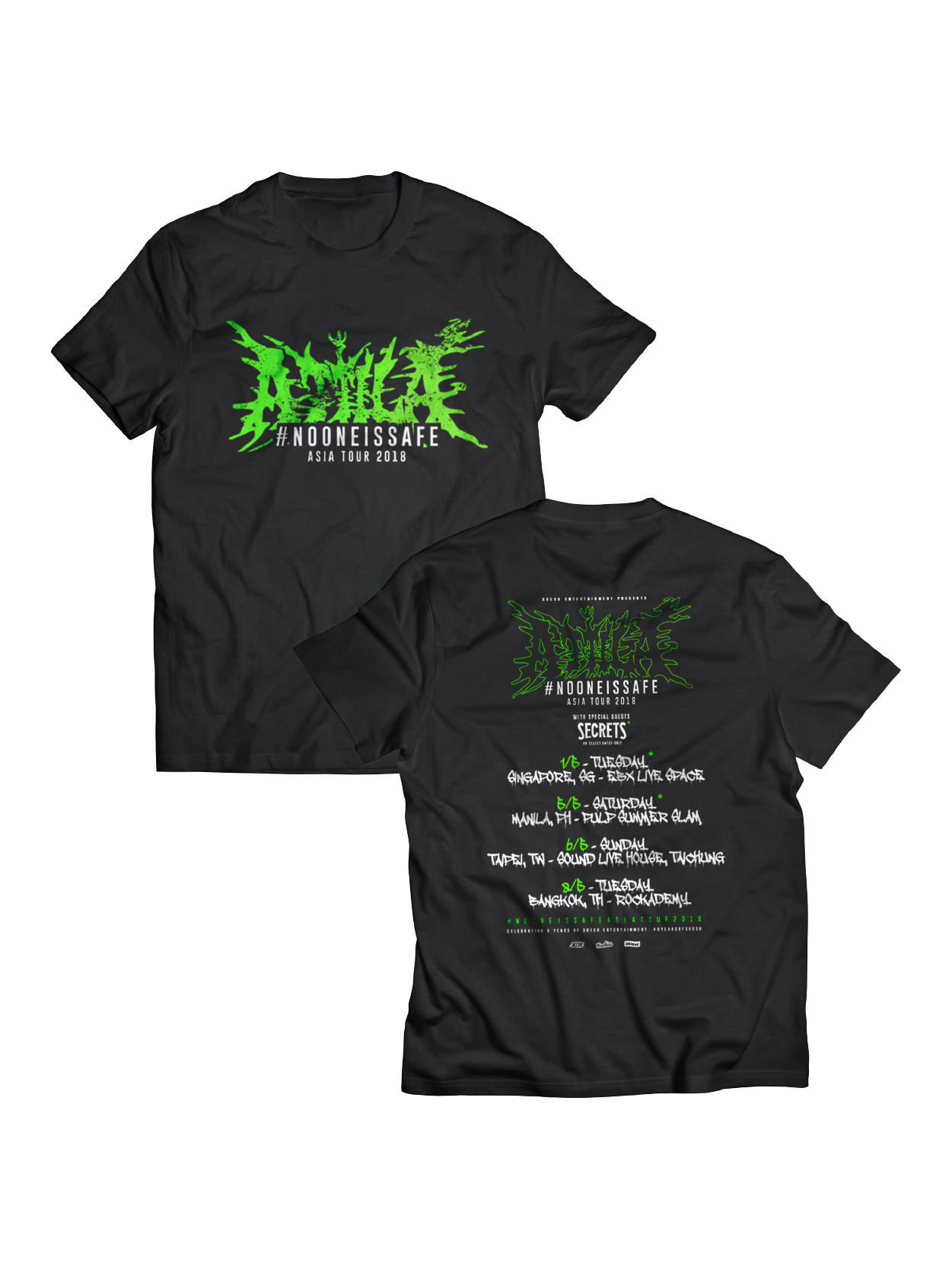 KUBILKAZE ASIA TOUR Tシャツ ATTILA: NO ONE IS SAFE (ASIA TOUR 2018) T-SHIRT – Merch Cow