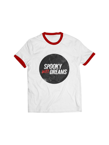 SPOOKY WET DREAMS: SPOOKY WET DREAMS (MAROON) RINGER T-SHIRT