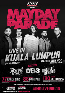 SKESH ENTERTAINMENT PRESENTS MAYDAY PARADE (LIVE IN KL 2014) POSTER